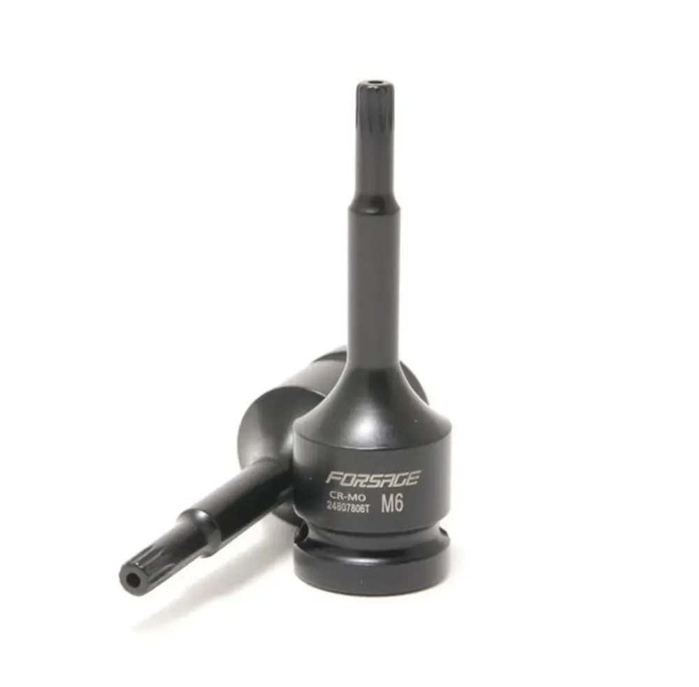 Головка-бита SPLINE глубокая ударная1/2'', M6 с отверстием Forsage F-24807806T