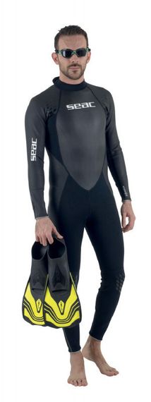 Очки для плавания Seac Sub Aquatech тонированные стекла черный/зеленый