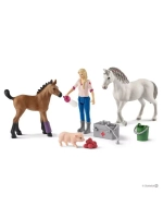 Набор кобыла и жеребенок у врача Schleich 42486