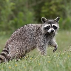 Мех искусственный енот коричневый густой 50-55 мм