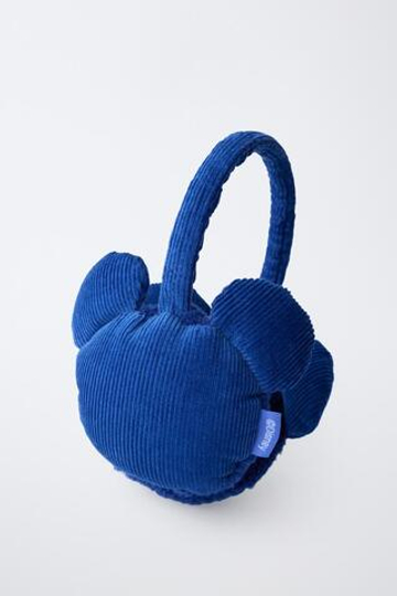 ZARA ВЕЛЬВЕТОВЫЕ НАУШНИКИ MICKEY MOUSE © DISNEY, СИНИЙ