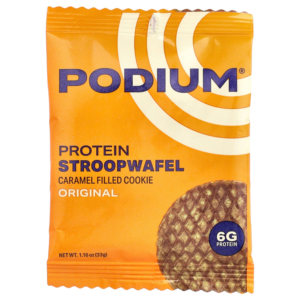 Podium Nutrition, протеиновая штучная вафля, оригинальная, 8 вафель по 33 г (1,16 унции)