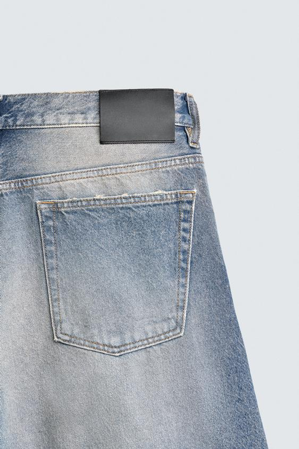 ZARA ДЖИНСОВЫЕ ШОРТЫ BAGGY FIT, СИНИЙ