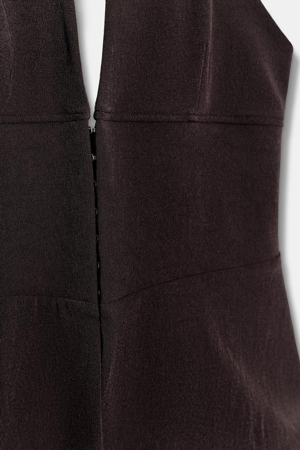 ZARA ЭЛАСТИЧНЫЙ ТОП ХАЛТЕР В ГОРОШЕК, ТЕМНО-КОРИЧНЕВЫЙ