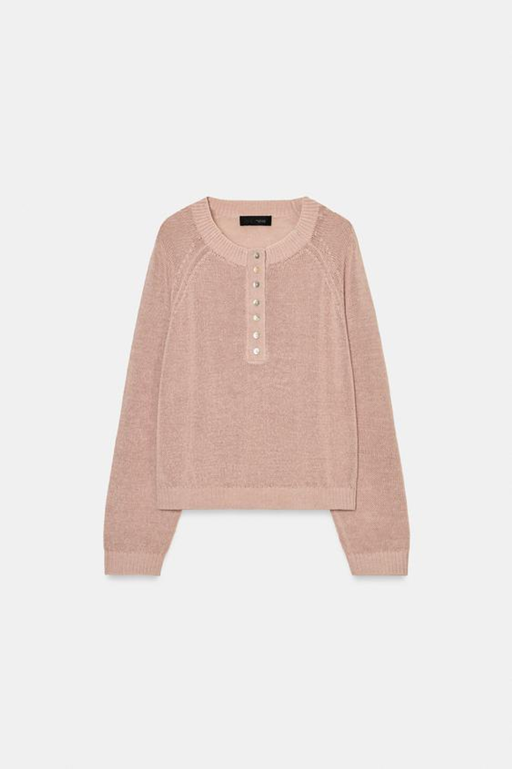 ZARA СВИТЕР С ПУГОВИЦАМИ, РОЗОВЫЙ