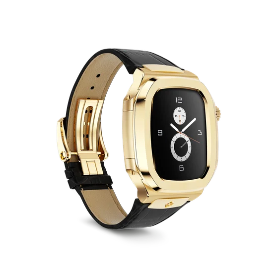 Корпус для Apple Watch ROL41 - Золотистый/Натуральная кожа