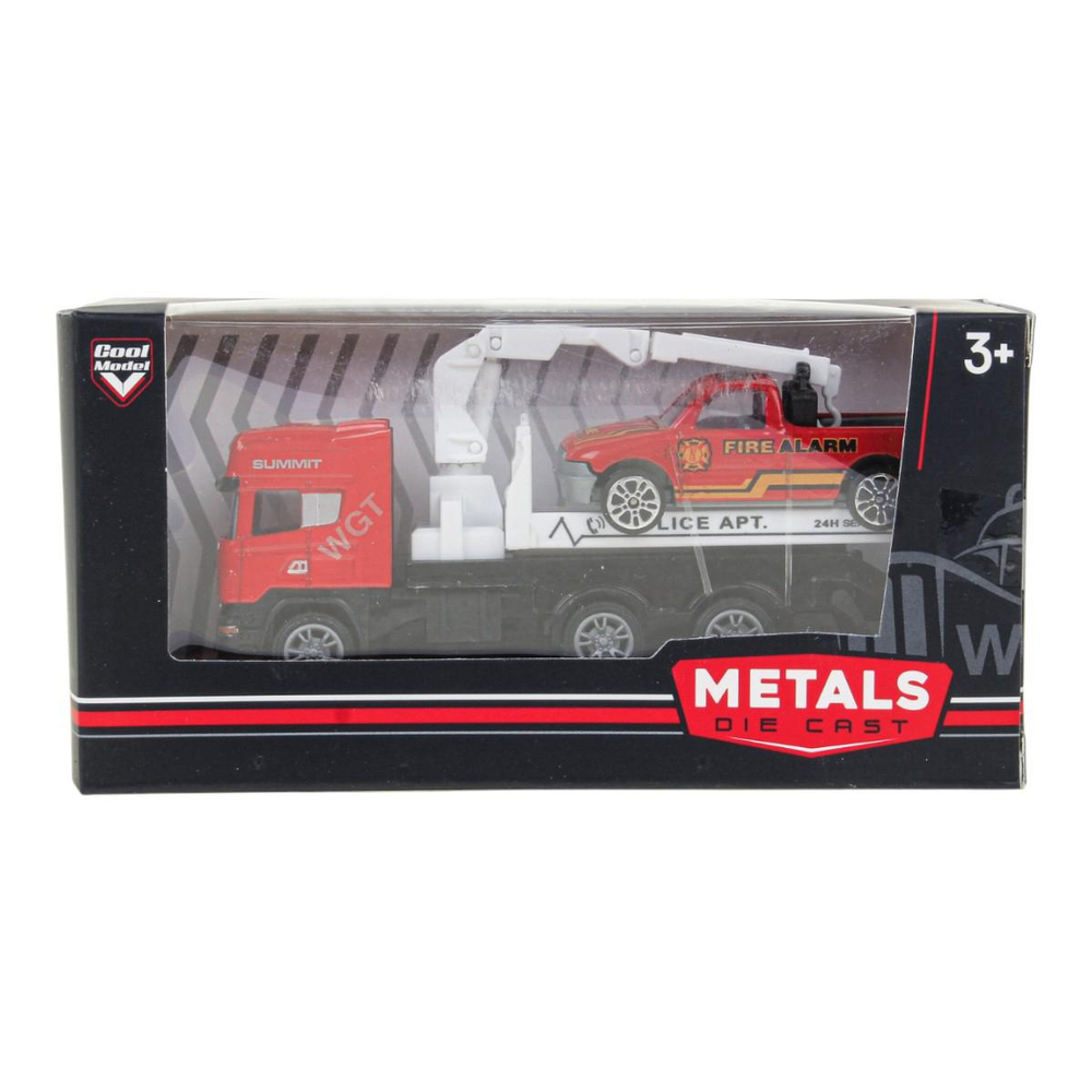 Игрушка автотрейлер инерционный с машинками, W2215-7A