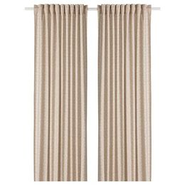 Комплект штор IKEA TRYSTAVMAL (ТРИСТЯВМАЛЬ), Бежевый с рисунком, 145x250 см, 2 шт
