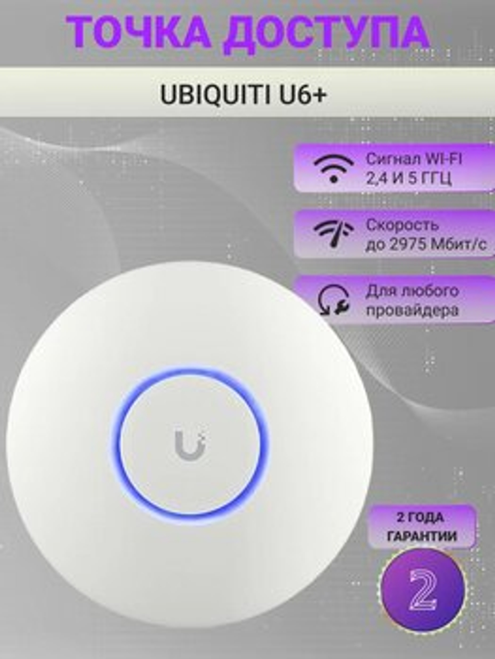 Точка доступа Ubiquiti UniFi 6 Plus Access Point U6-PLUS