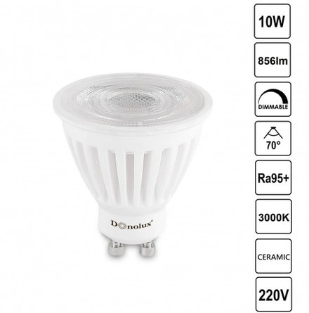 Светодиодная лампа CERAMIC 10Вт, 3000K, 856Лм, Dim Triac