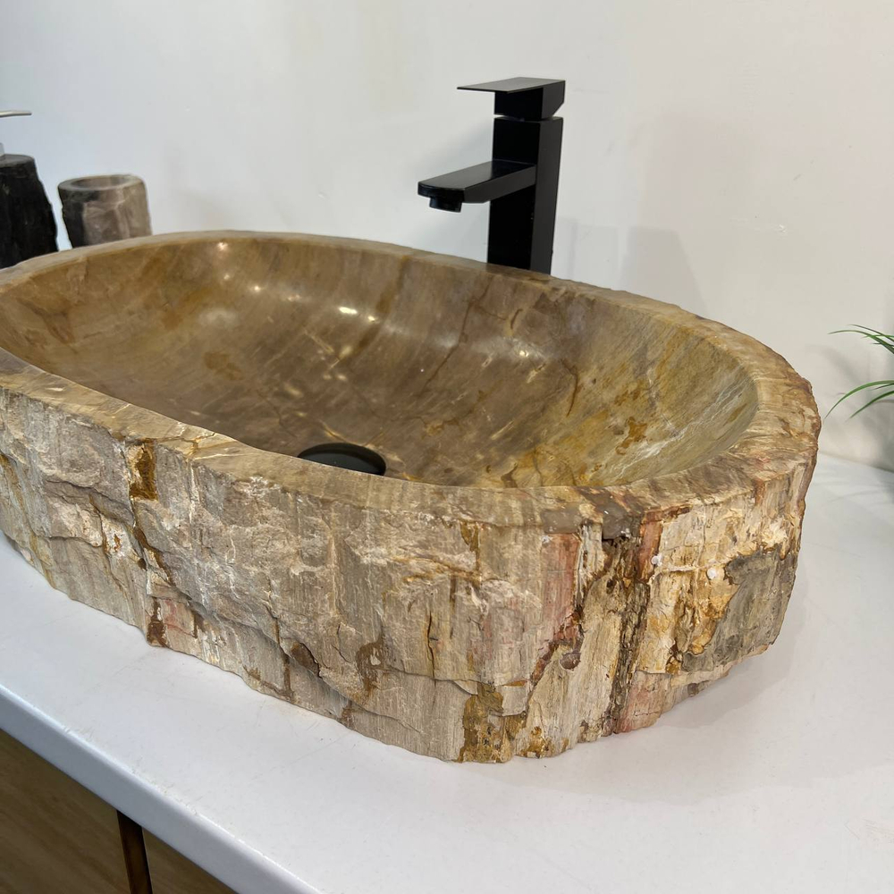 Раковина из окаменелого дерева OD-66955 61x40x15 из натурального камня