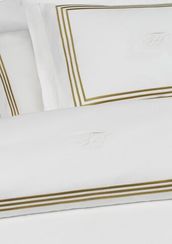 Постельное белье LINE кремовый - золотой сатин делюкс TIVOLYO HOME Турция