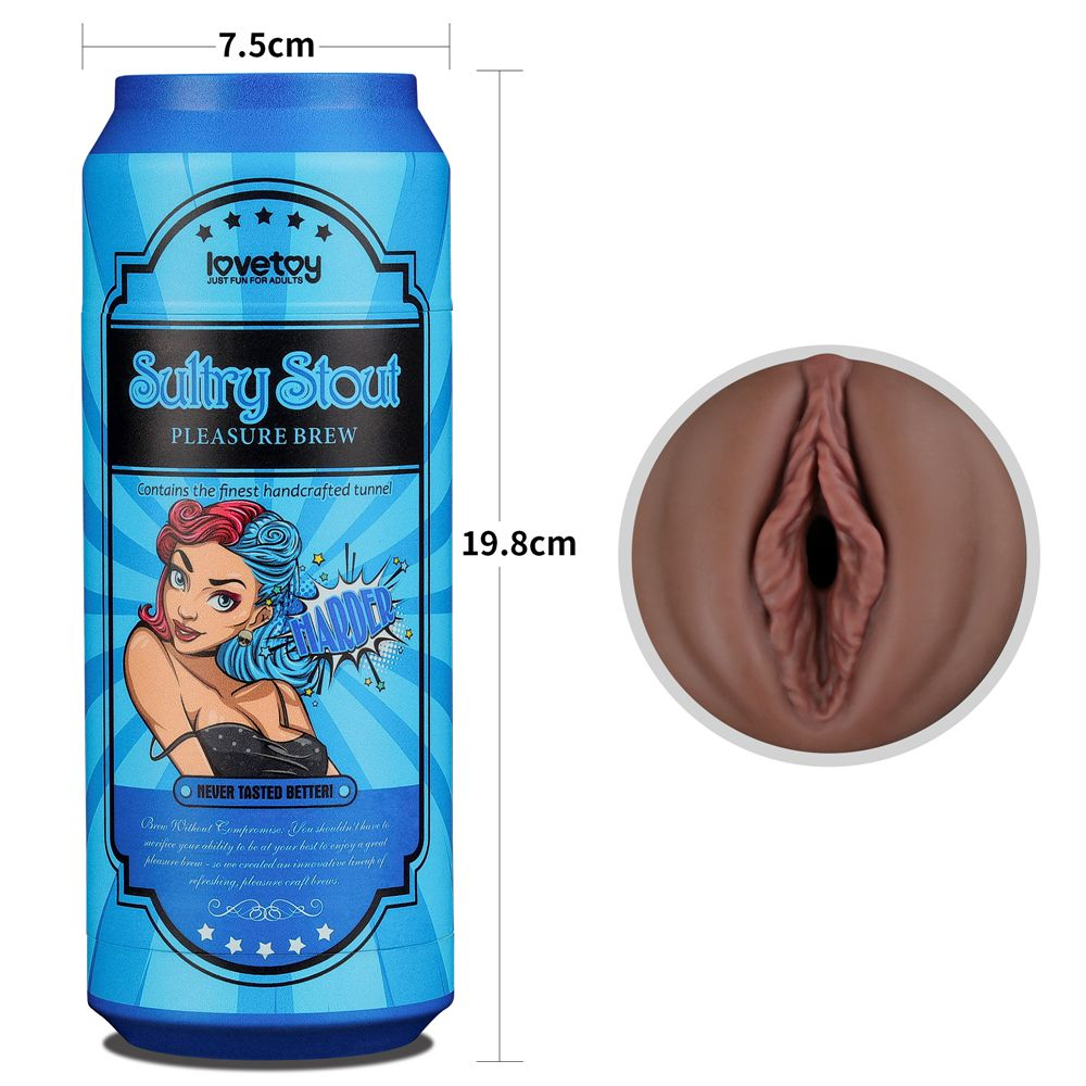 Коричневый мастурбатор-вагина Pleasure Brew Masturbator-Sultry Stout в банке (Цвет: коричневый)