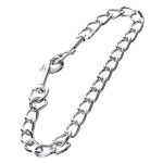 Серебристая соединительная цепочка с двумя карабинами ToyFa Metal 712054