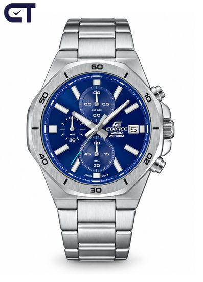 CASIO EFV-640D-2AVUDF EDIFICE мужские наручные часы — стальной мужская модель с синим циферблатом