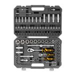 Набор инструментов, 1/2", 1/4", CrV, S2, пластиковый кейс, 94 предмета Denzel