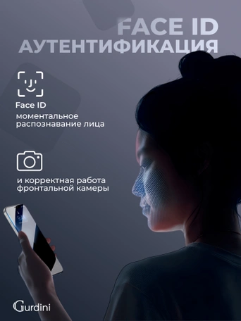 Стекло противоударное iPhone 14/13/13 Pro 6.1" Gurdini 3D Premium Glass черное