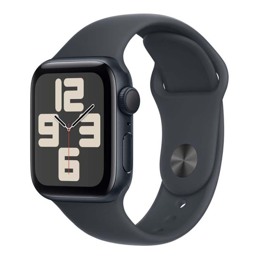 Apple Watch SE (2024), 44 мм корпус из алюминия цвета «Midnight», ремешок Sport Band размера S/M цвета «Midnight»