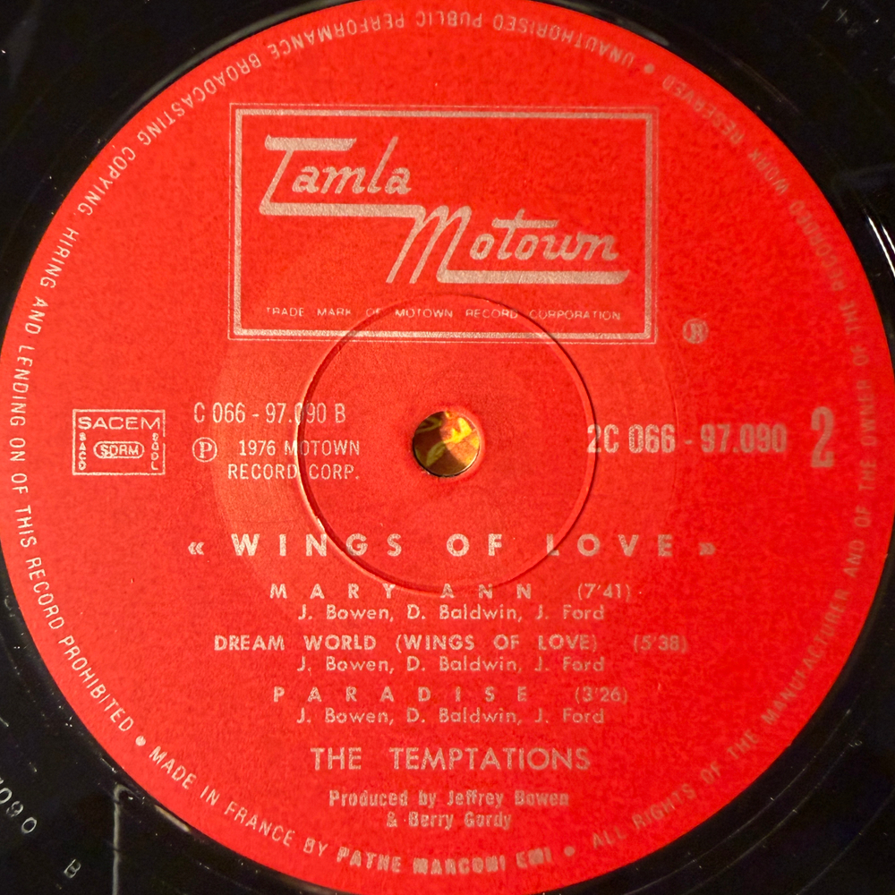 The Temptations ‎– Wings Of Love (Франция 1976г.) Т