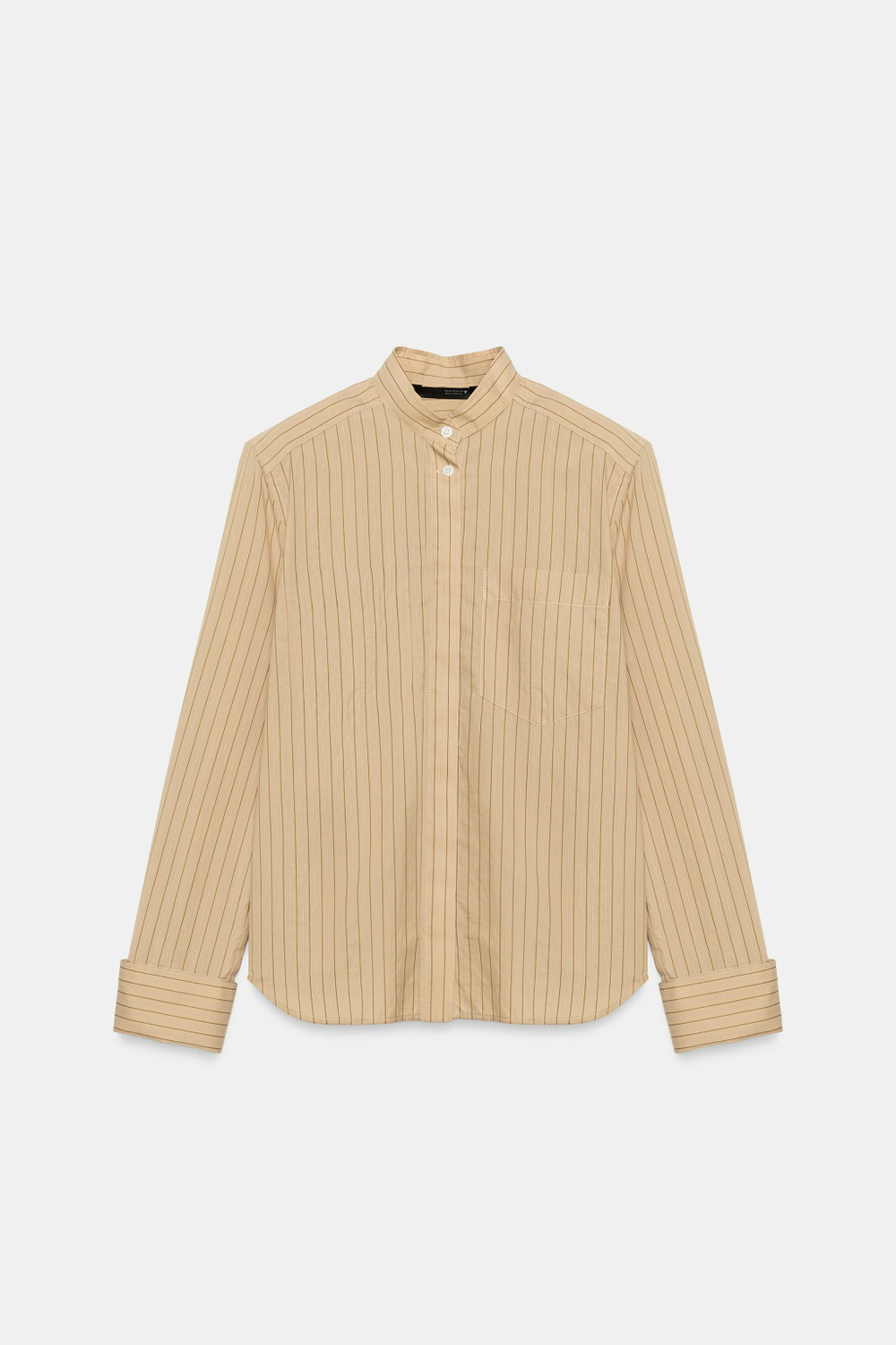 РУБАШКА В ПОЛОСКУ С ПОДПЛЕЧНИКАМИ — ZARA