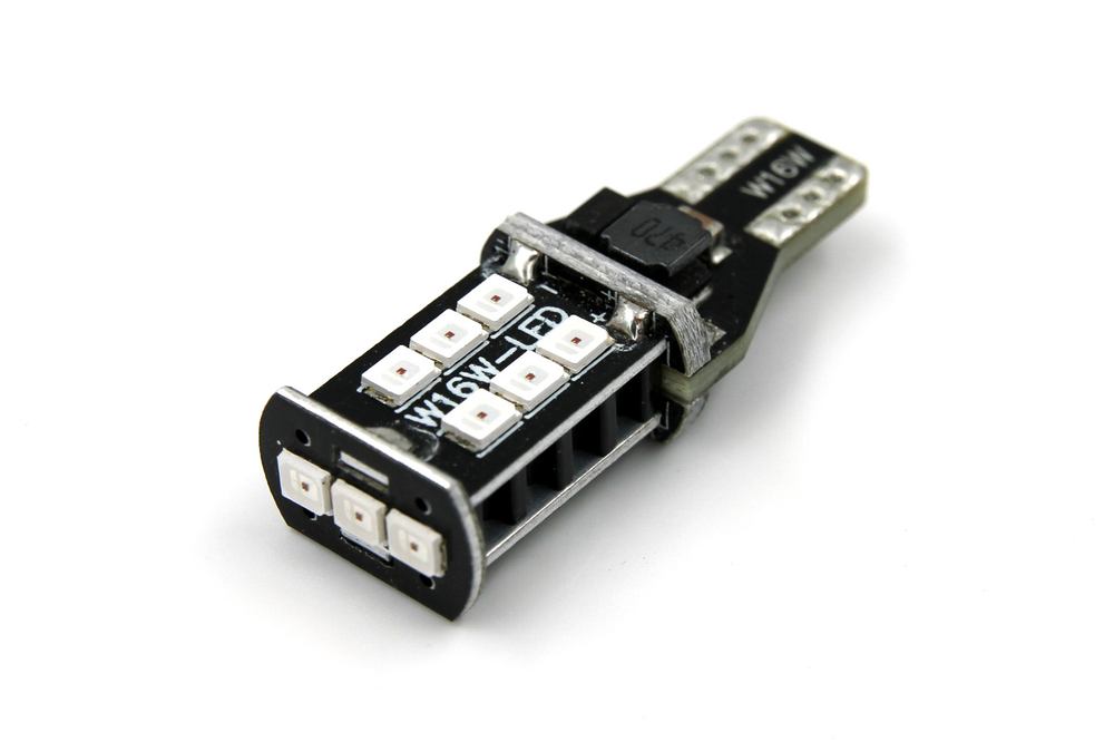 Светодиодная лампа W16W T15-3G15L (красный), 1шт
