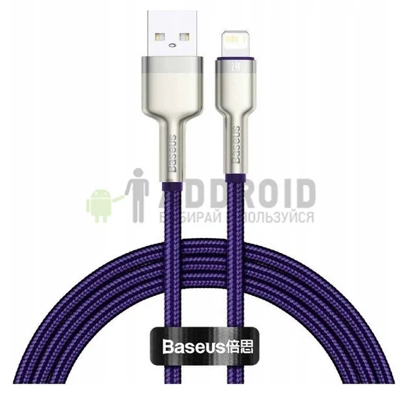 Кабель Baseus Cafule Series Metal Data Cable USB 2.0 - Lightning 2.4A 1м (CALJK-A05) Фиолетовый