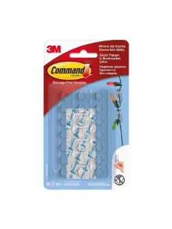 Command 3m клипса для гирлянд прозрачная (20 крючков)