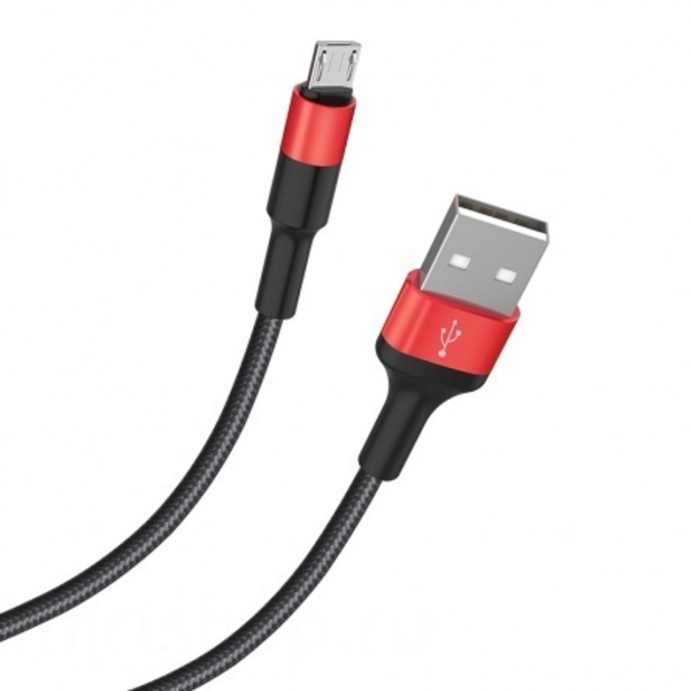 Кабель HOCO X26 USB-Type-C 2A 1м Nylon Black/Red