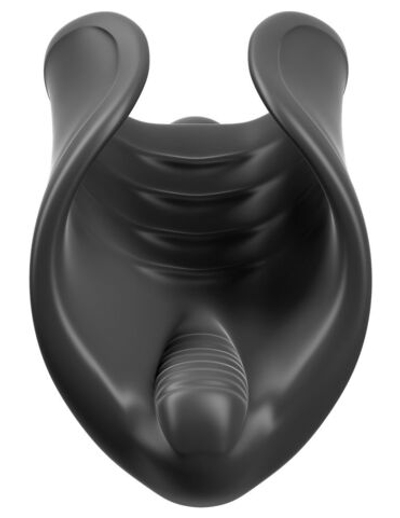 Чёрный мастурбатор Vibrating Silicone Stimulator с вибрацией (Цвет: черный)