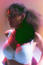 Белый кружевной бюстгальтер Glow с шитыми чашками plus size (Размер: 80I) (Цвет: белый)