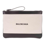 Balenciaga Multicolor Canvas With Leather Clutch Unisex Beige Black