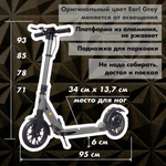 Самокат Urban Scooter Disc Cool Grey Pro, (2024), с дисковым тормозом, складной, городской, двухколесный