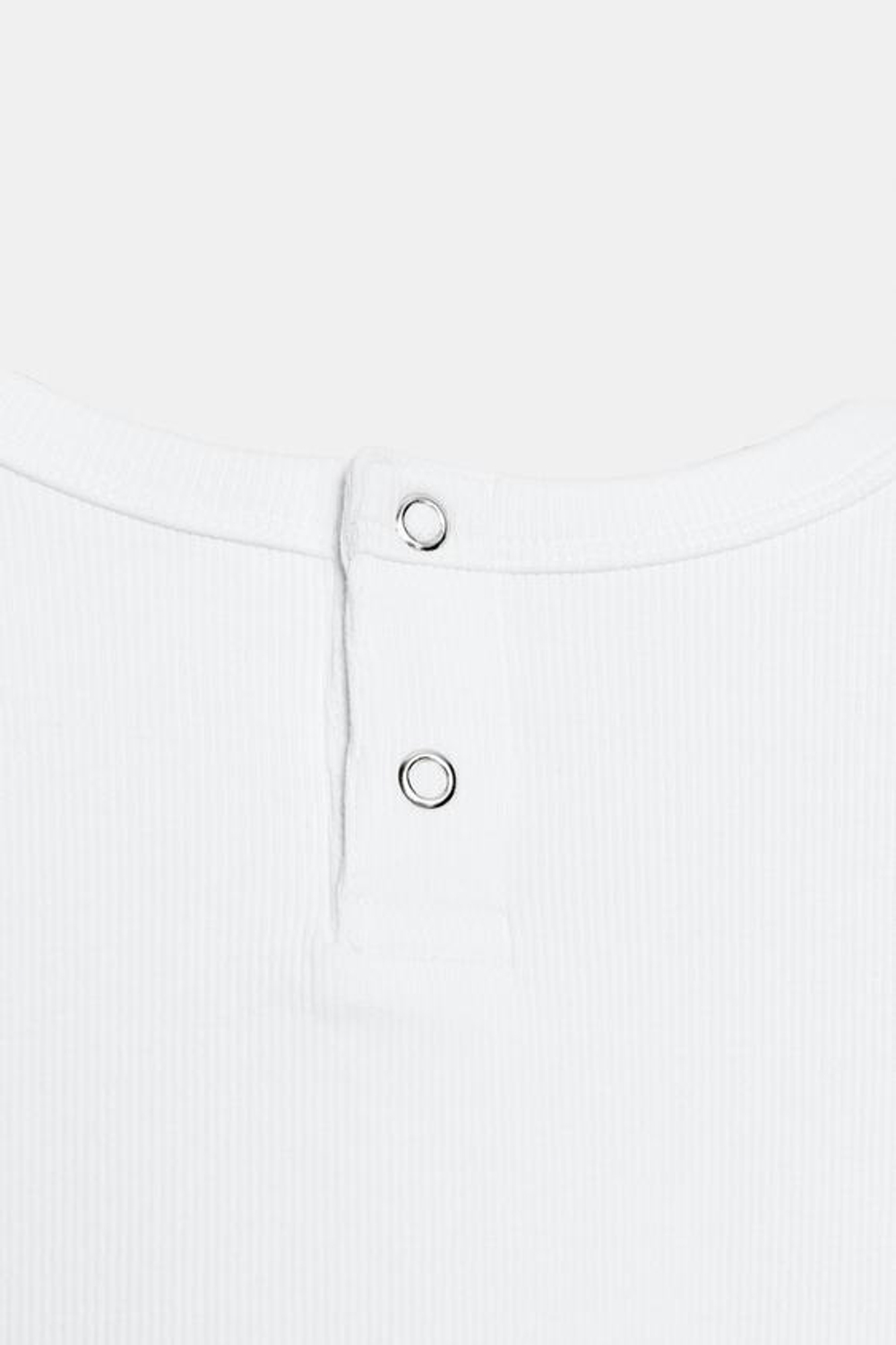 ZARA ФУТБОЛКА В РУБЧИК НА КНОПКАХ, БЕЛЫЙ