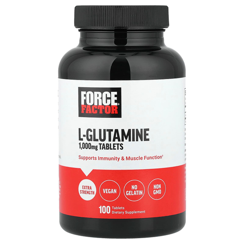 Force Factor, L-глютамин, 1000 мг, 100 таблеток
