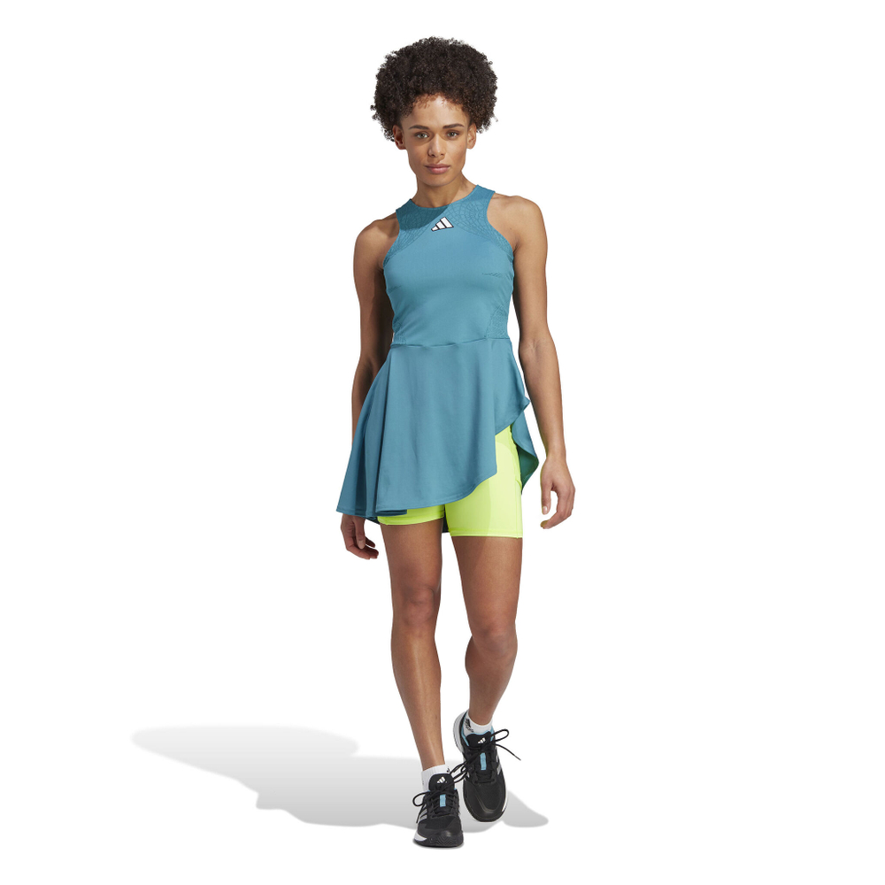 Женская теннисное платье adidas Pro Dress Women - Petrol, Neon Yellow