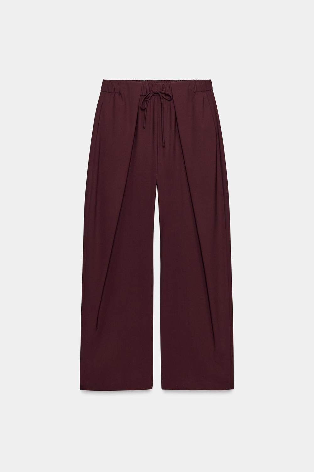 ZARA БРЮКИ СО СКЛАДКАМИ — ZW COLLECTION, ГРАНАТОВЫЙ
