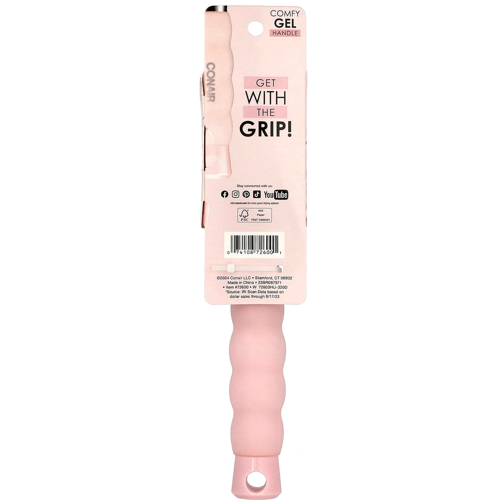 Conair, Продуваемая расческа для укладки Gel Grips с удобной гелевой ручкой, 1 шт.