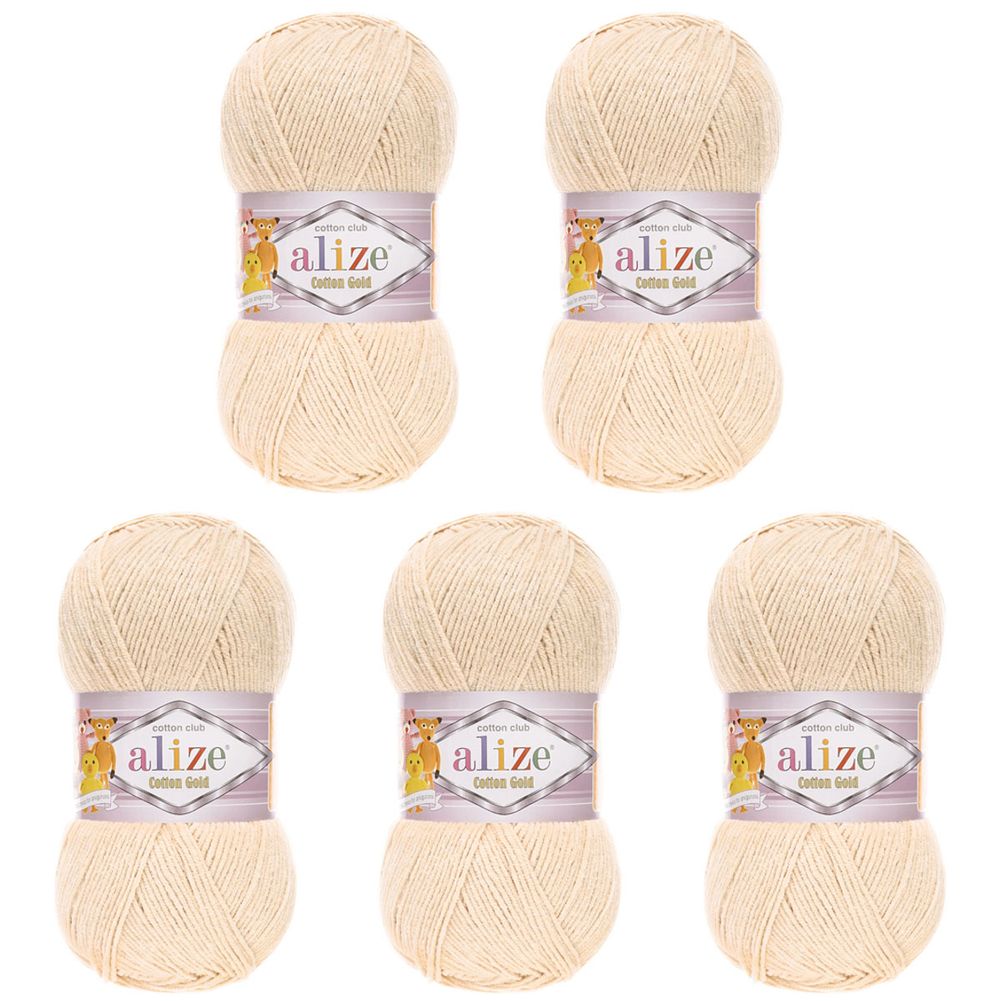 Пряжа Alize (Ализе) Cotton Gold / уп.5 мот. по 100 г, 330м, 458 камень A