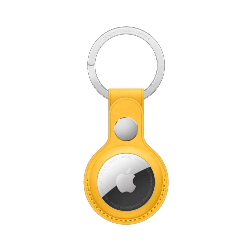 Кожаный брелок с заводным кольцом Apple Leather Key Ring для AirTag, Meyer Lemon (Лимонный сироп)