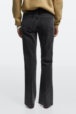 Massimo Dutti Джинсы-клеш со средней посадкой, черный