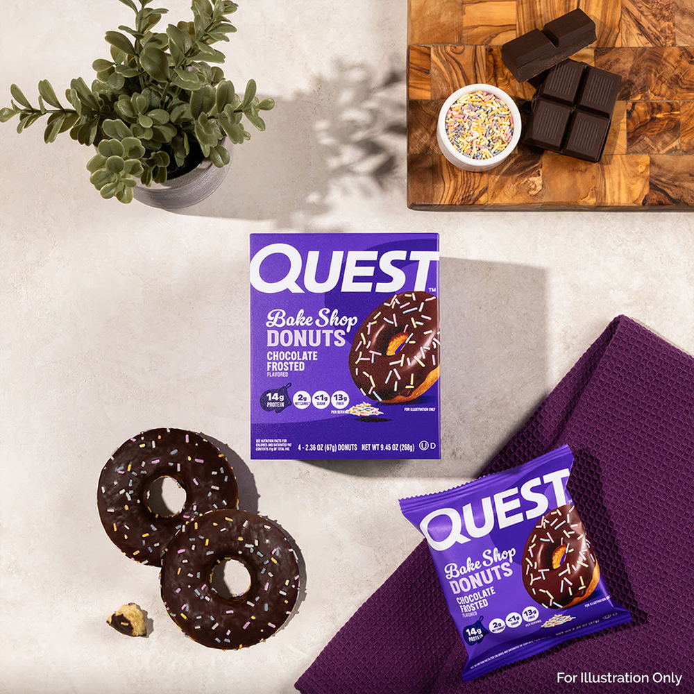 Quest Nutrition, Bake Shop Donuts, пончики для выпечки, в шоколадной глазури, 9 пончиков по 67 г (2,36 унции)