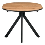 Стол Bradex Home Rudolf круглый раскладной 90-120x90x75см, Дуб Вотан, чёрный
