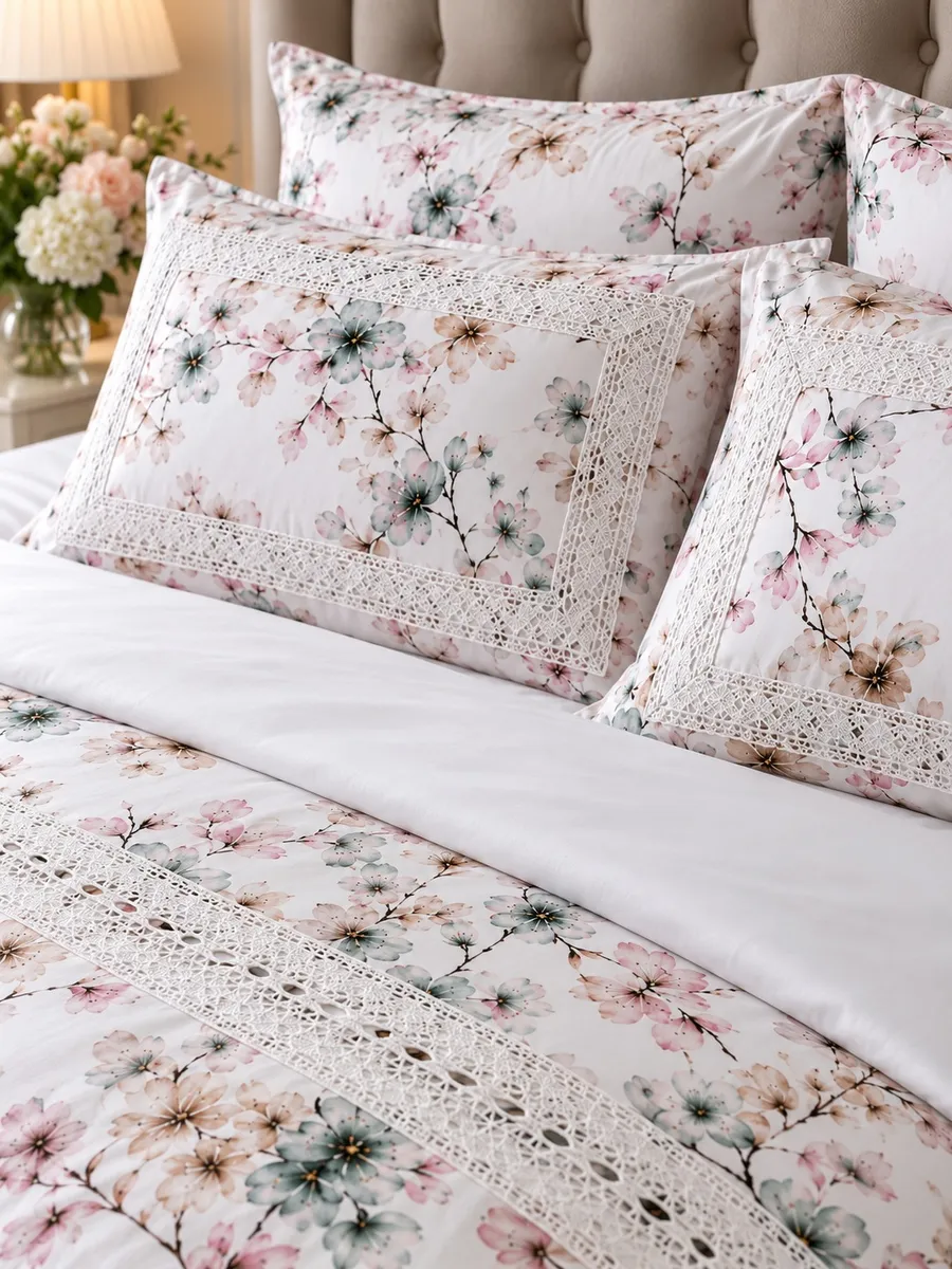 Gelin Home КПБ 6 пр. EBRU зеленый цвет пододеяльник 200*220, простынь 240*260, наволочки 50*70 2шт, декоративные наволочки 50*70 2шт GLNN546 — фото 2