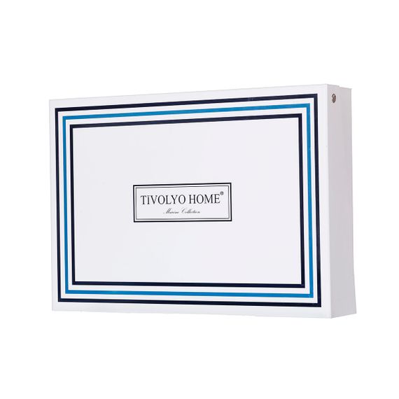 Постельное белье BANDA крем/бирюзовый сатин делюкс TIVOLYO HOME Турция