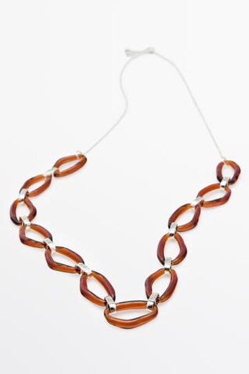 Massimo Dutti Колье из стеклянных звеньев, карамельный