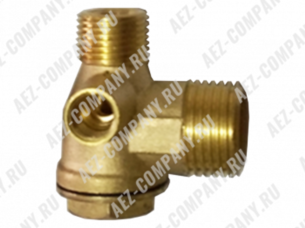 Клапан компрессора обратный (вход/выход: 3/8"Н - 1/2"Н, трубка:Вн, сплав Zn) [AEZ]
