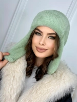 шапка зимняя ушанка из мягкого экомеха меховая