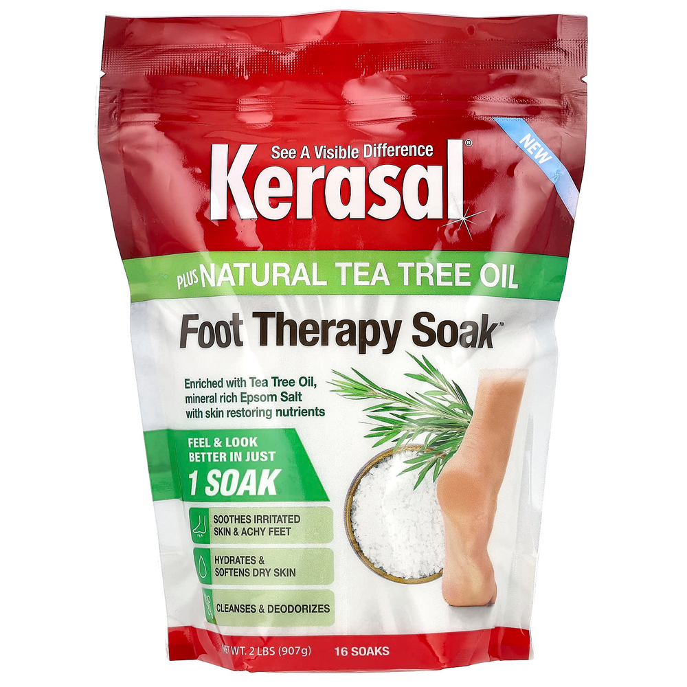 Kerasal, Foot Therapy Soak Plus, натуральное масло чайного дерева, 907 г (2 фунта)