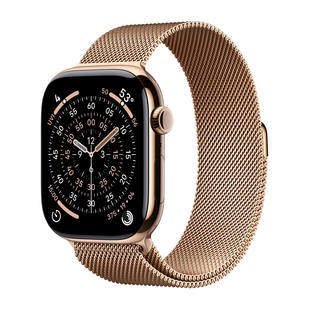 Умные часы Apple Watch Series 11 GPS + Cellular, 46mm, Gold Titanium Case with Gold Milanese Loop, M/L