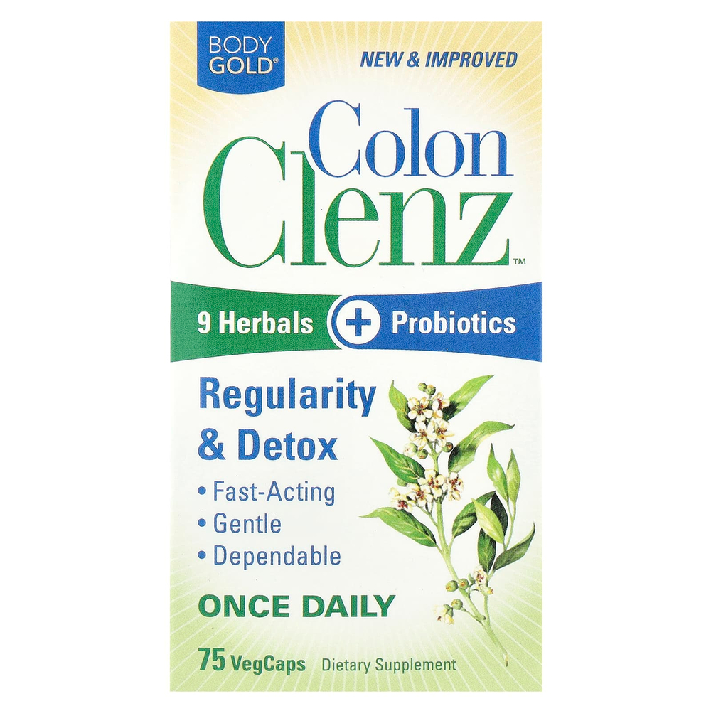 BodyGold, Colon Clenz ™, 75 растительных капсул
